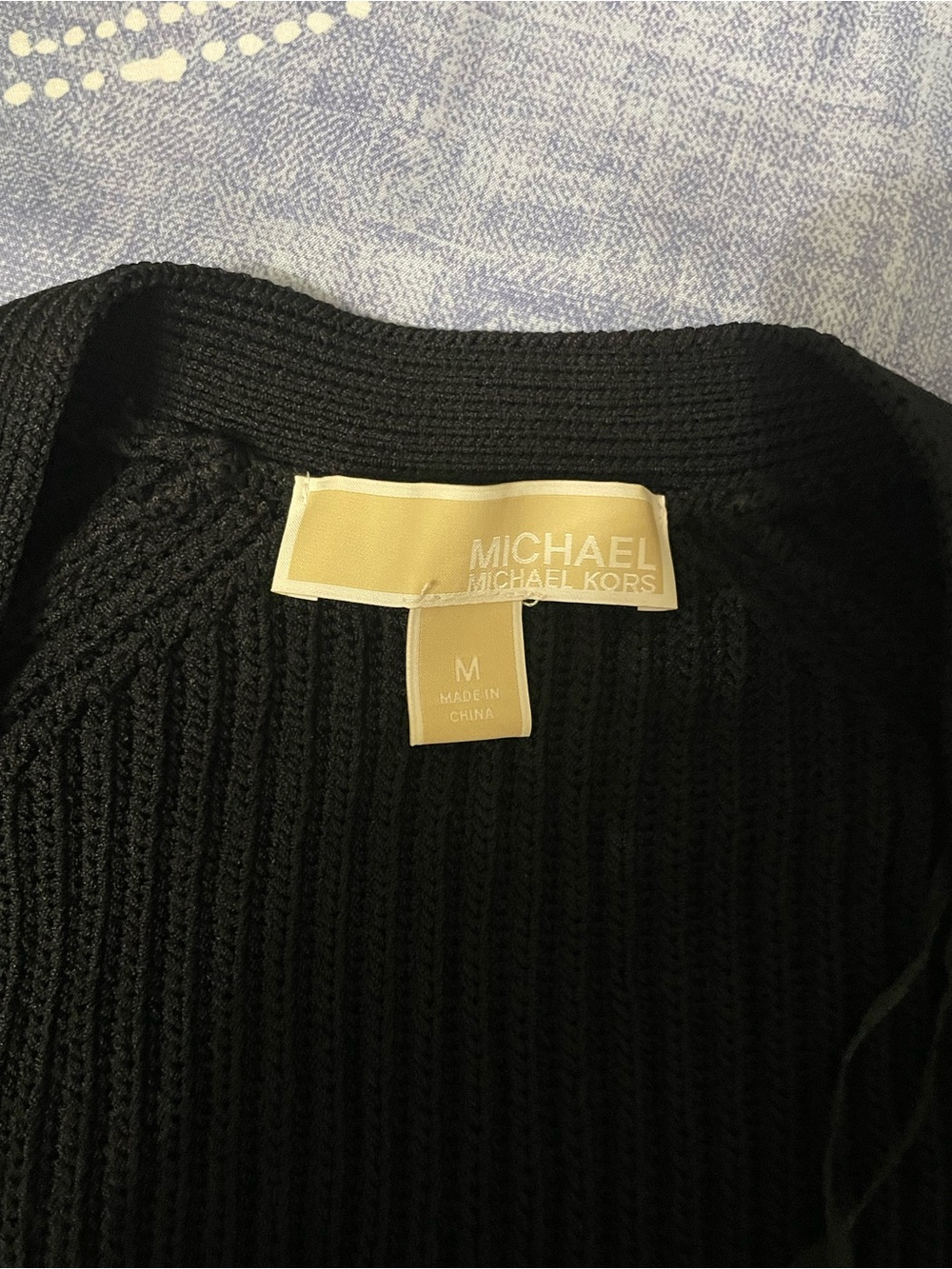 Michael Kors Black Ribbed Knit Cardigan - Picture 2 of 4